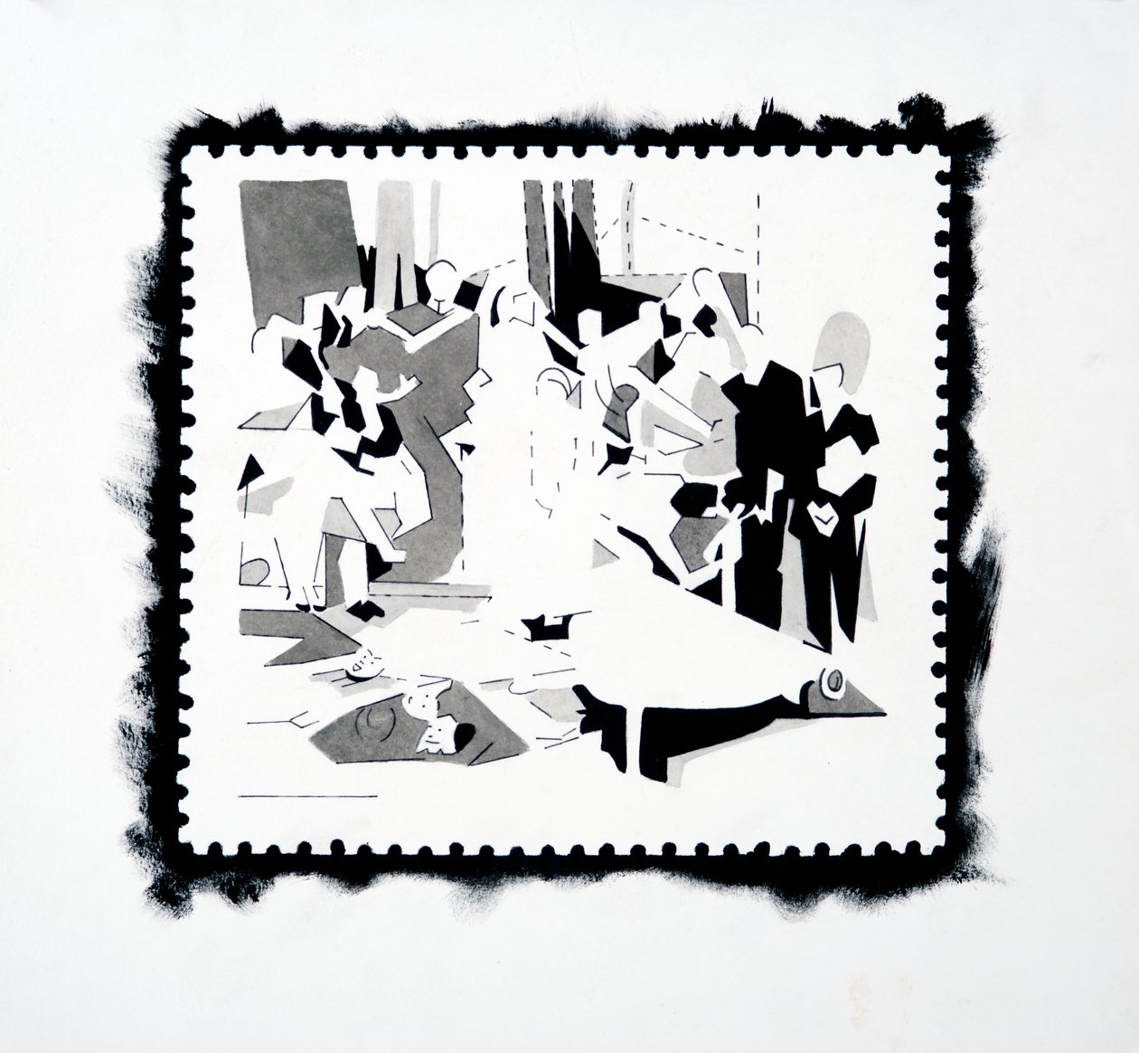 Fête de Pan (étude de timbre), 2019 (encre sur papier) - Darren Coffield