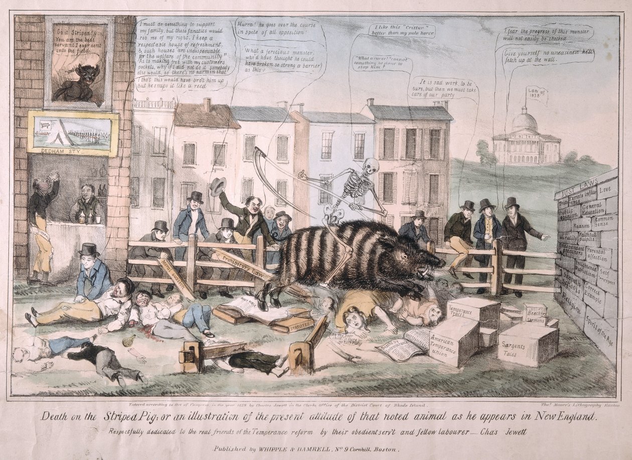La mort sur le cochon rayé, 1839 - David Claypoole Johnston