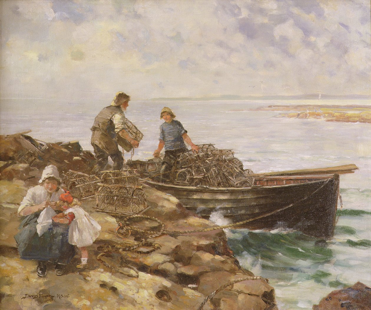 Chargement des casiers à homards, vers 1900 - David Fulton