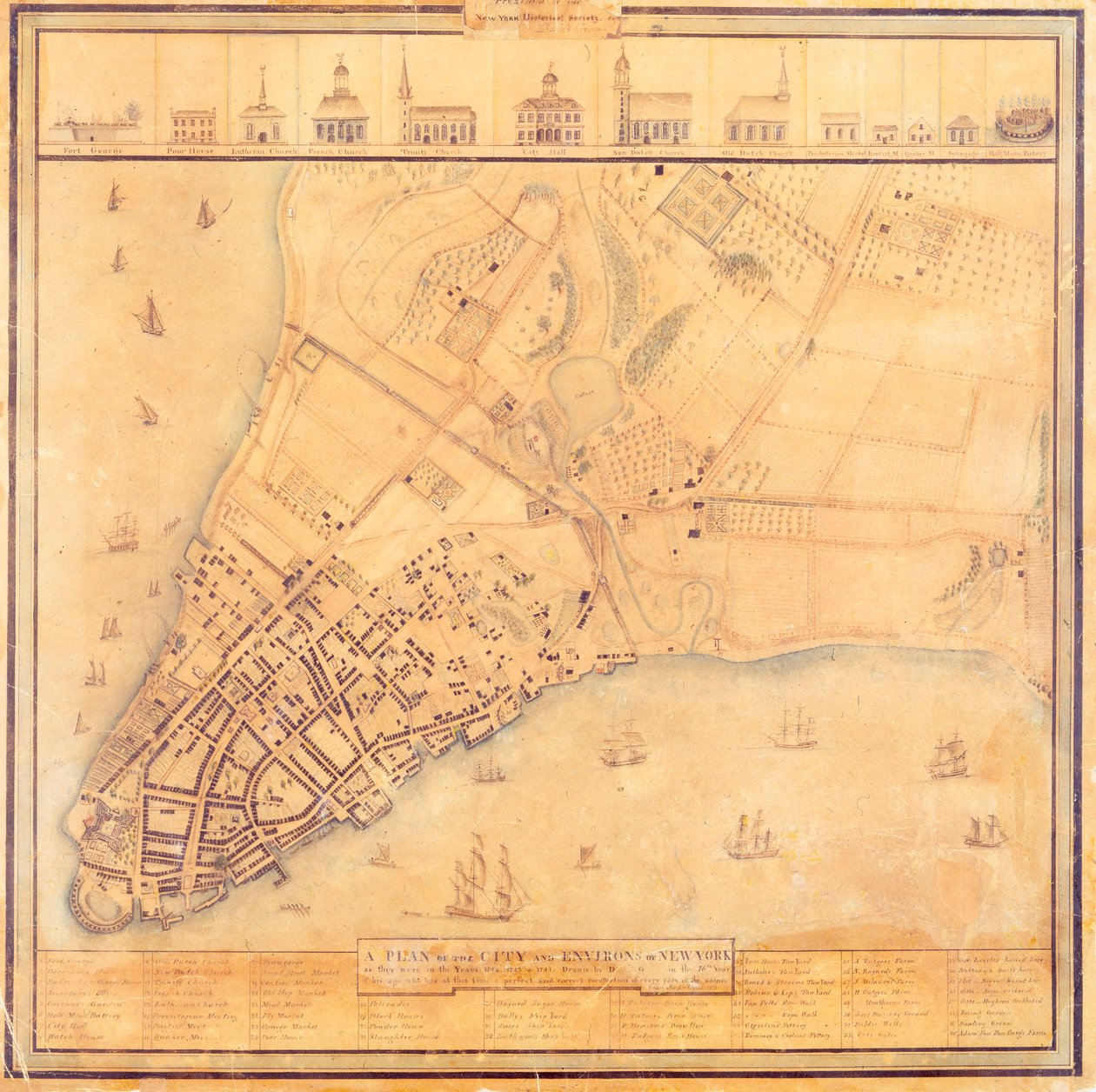 Carte de Manhattan, vers 1740 - David Grim