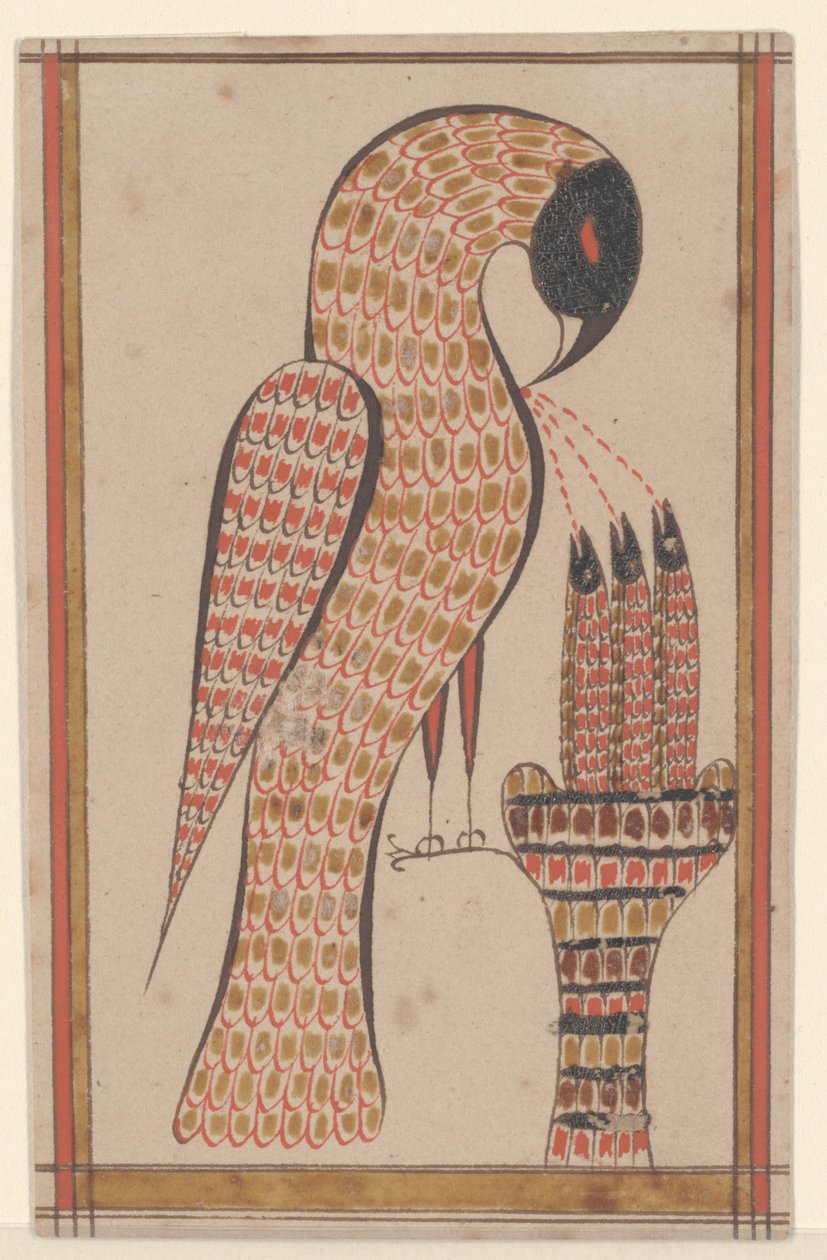 Pélican dans sa piété, peinture Fraktur, vers 1810 - David Kulp