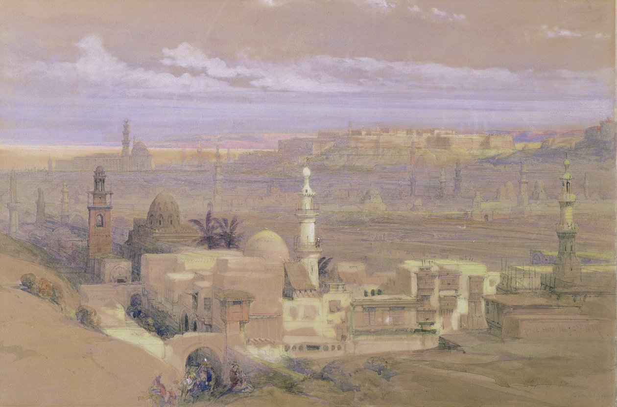 Le Caire depuis la porte de Citizenib, en direction du désert de Suez - David Roberts