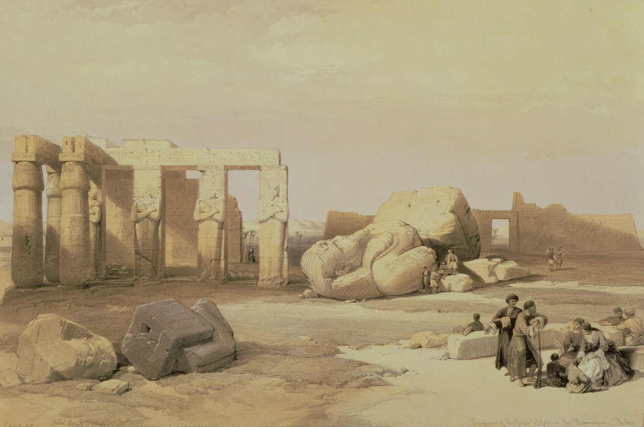 Fragments du Grand Colosse, au Memnonium, Thèbes, 1937 av. J.-C. - David Roberts