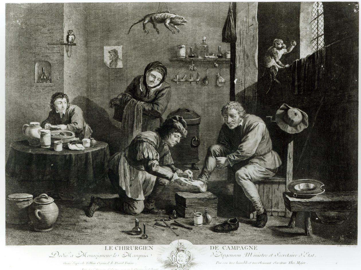 Le Chirurgien de campagne, gravé par Thomas Major (1714-99) 1747 - David Teniers the Younger