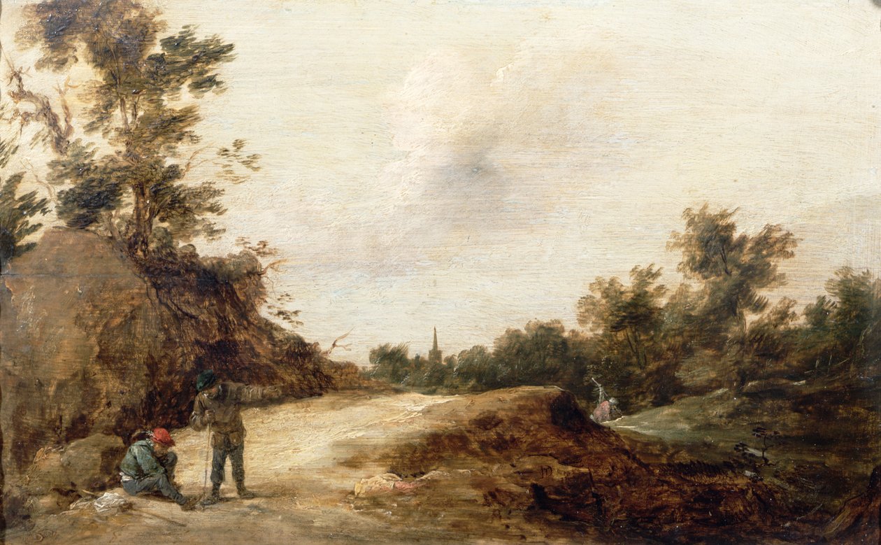 Paysage avec voyageurs (une paire) - David Teniers the Younger