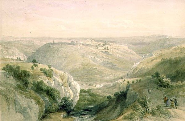 Jérusalem depuis le sud, 12 avril 1839, planche 10 du Volume I de 