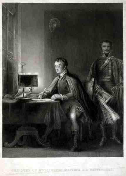 Le duc de Wellington écrivant ses dépêches, gravé par William Greatbach - David (after) Wilkie