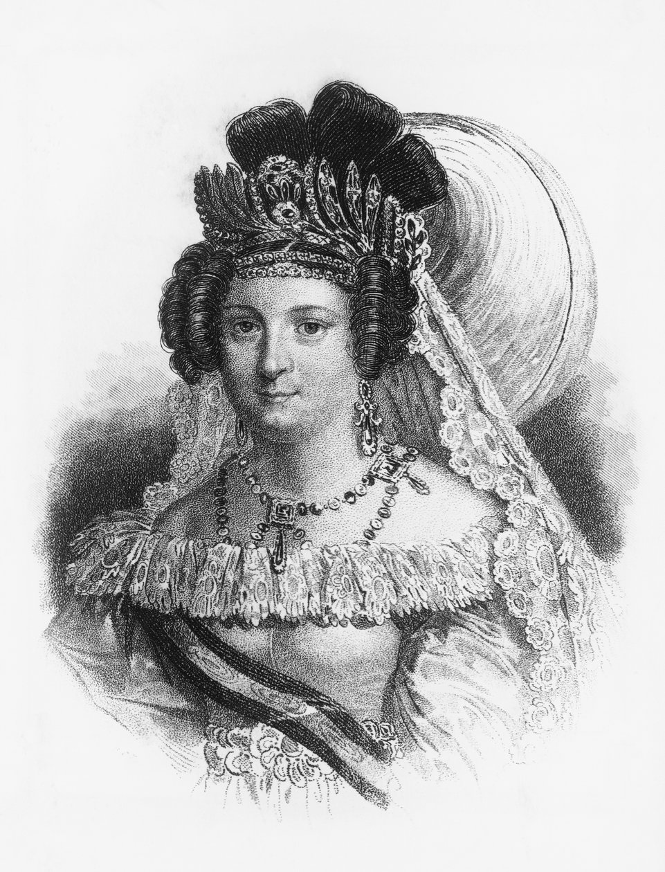 Portrait de Maria Cristina de Bourbon (1806-1878), reine consort d