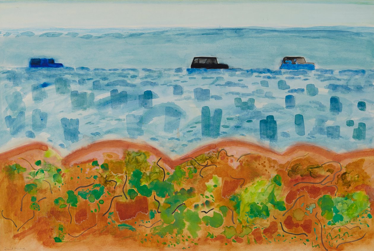 Voitures et Saltbush, Australie - David Alan Redpath Michie