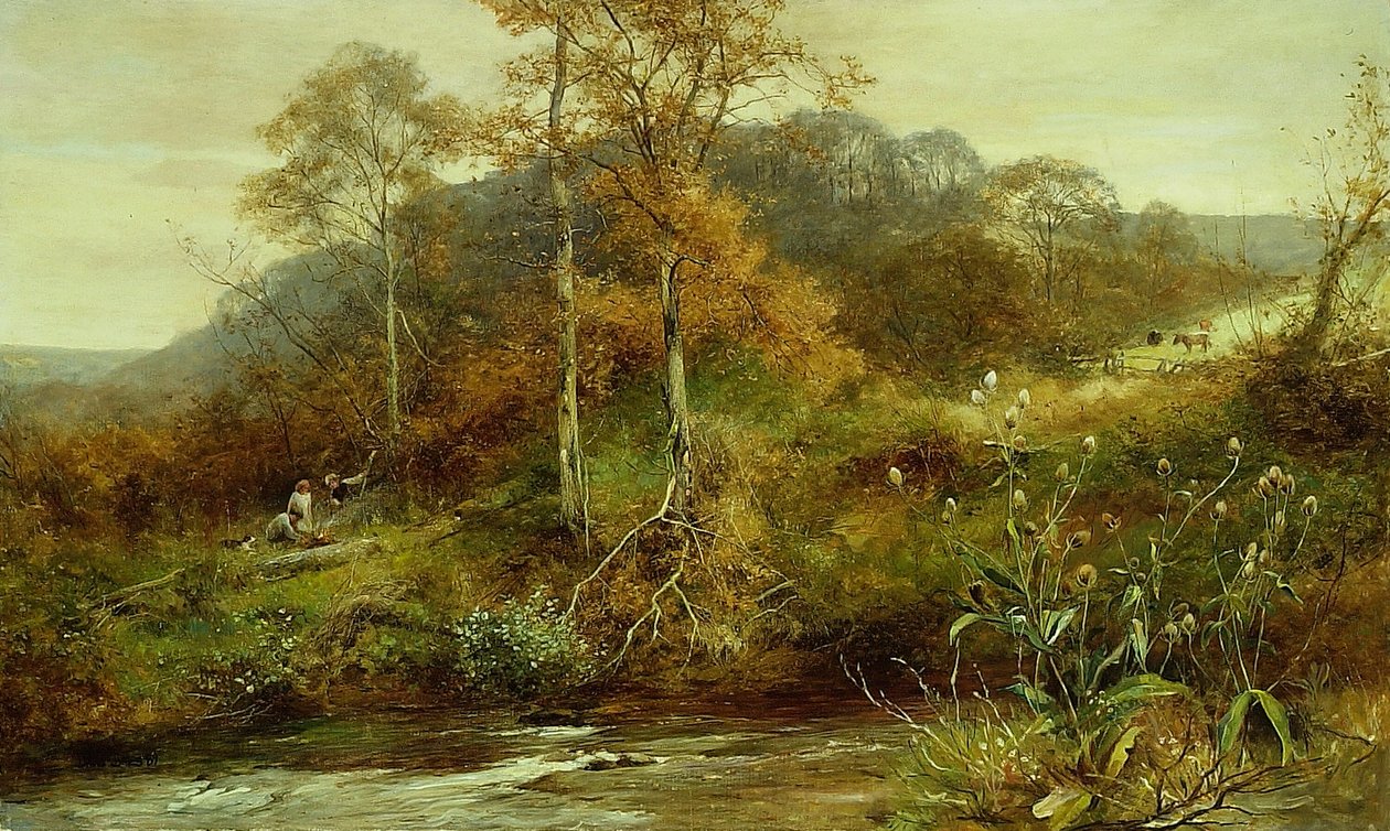 Scène de rivière en automne, le ruisseau - David Bates