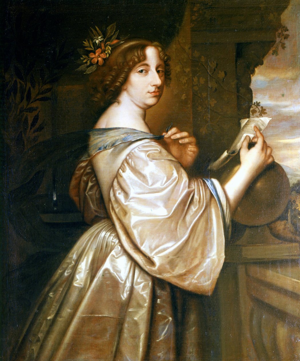 Portrait de la reine Christine de Suède (1626-1689). Peinture de David Beck, conservée au château de Gripsholm - David Beck