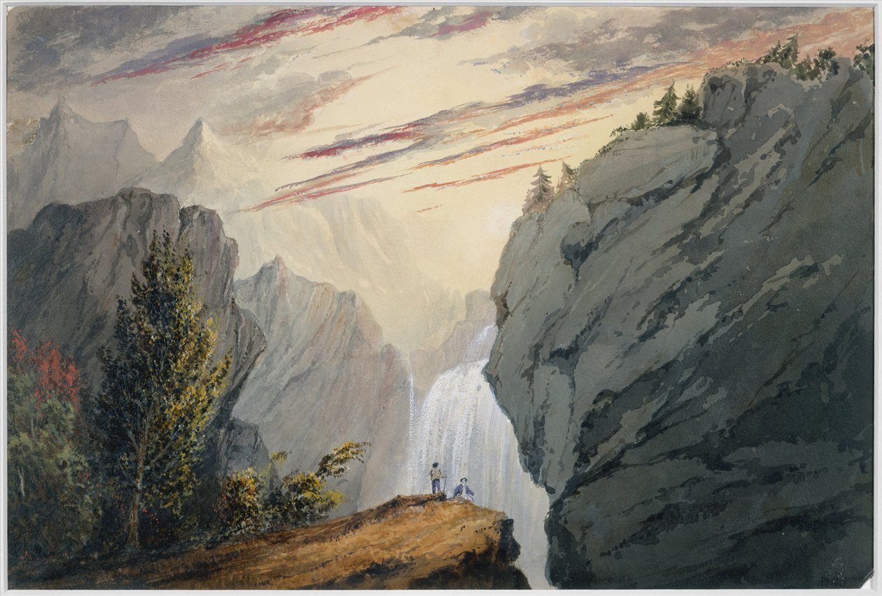 A la cascade, vers 1850 (aquarelle) - David Claypoole Johnston