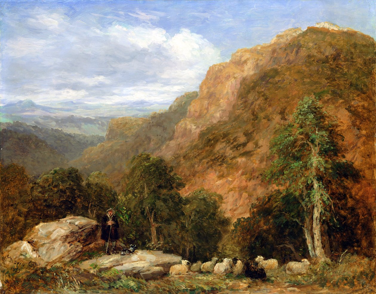 Vue depuis Bettws-y-Coed, Moel Siabod et la chaîne de Snowdon au loin, 1853 - David Cox
