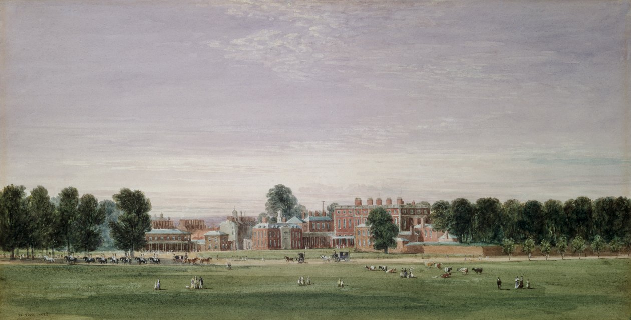 Buckingham House depuis Green Park, 1825 - David Cox