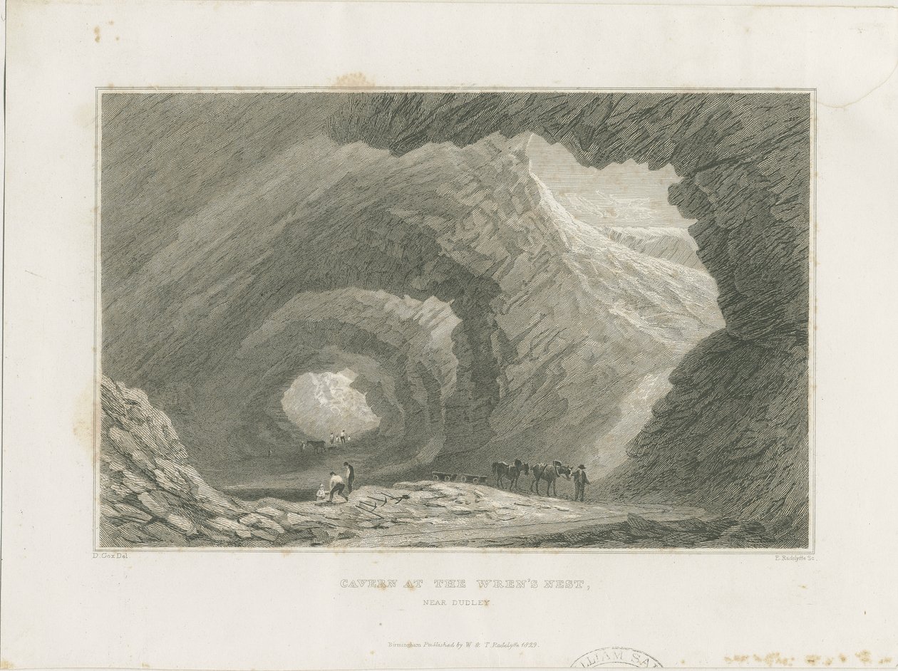 Dudley - Caverne au Nid du Roitelet : gravure sur acier, nd [vers 1829] - David Cox
