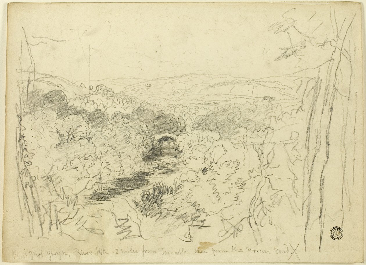 Pont Pwl Gwyn, rivière Usk - David Cox the elder