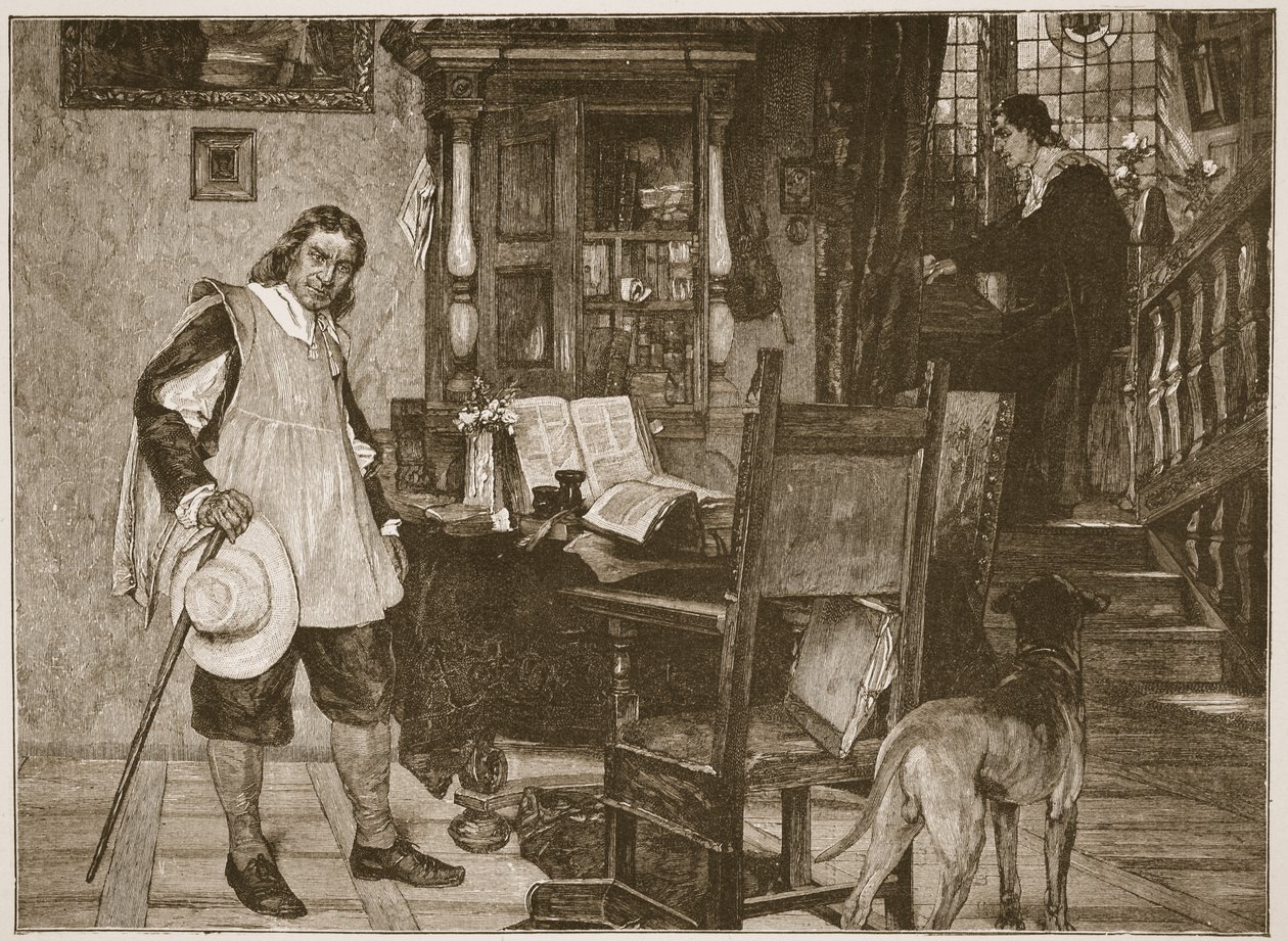 M. Oliver Cromwell rend visite à M. John Milton, illustration de 