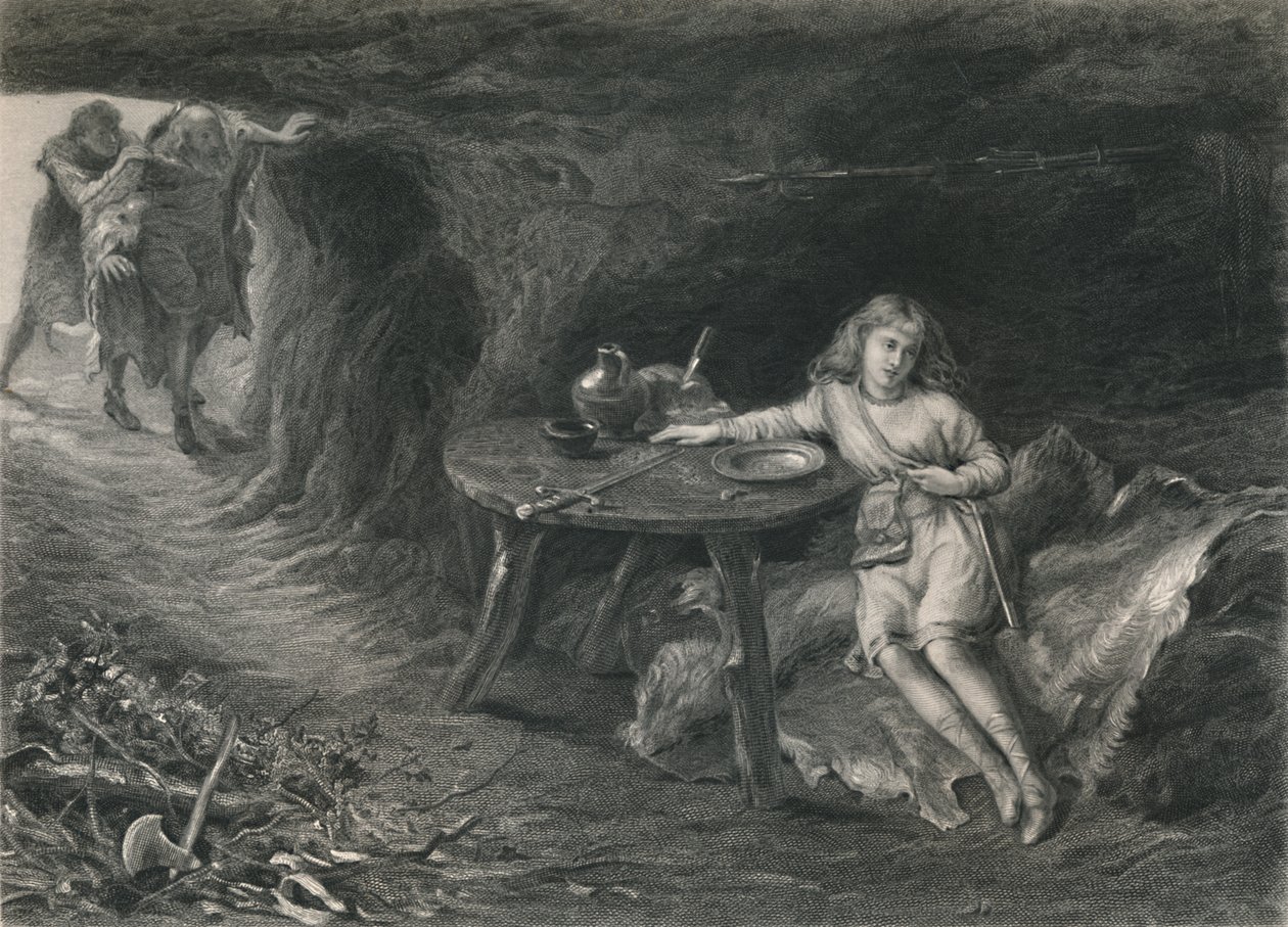 Imogen dans la caverne Cymbeline, vers 1870 - David Desvachez