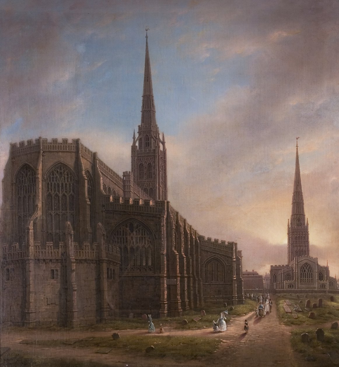 Églises St. Michaels et Sainte-Trinité, depuis le nord-est, Coventry, 1849 - David Gee