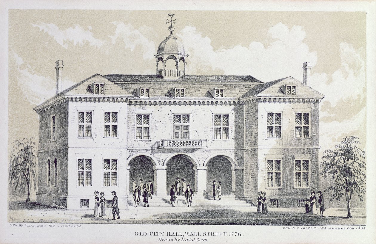 Ancien hôtel de ville, New York, en 1776, de 