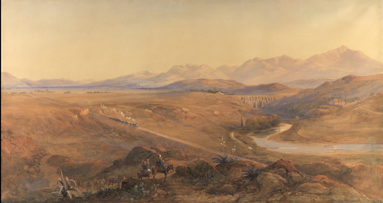 Un train à vapeur sur le chemin de fer ottoman, 1859 - David Hall McKewan