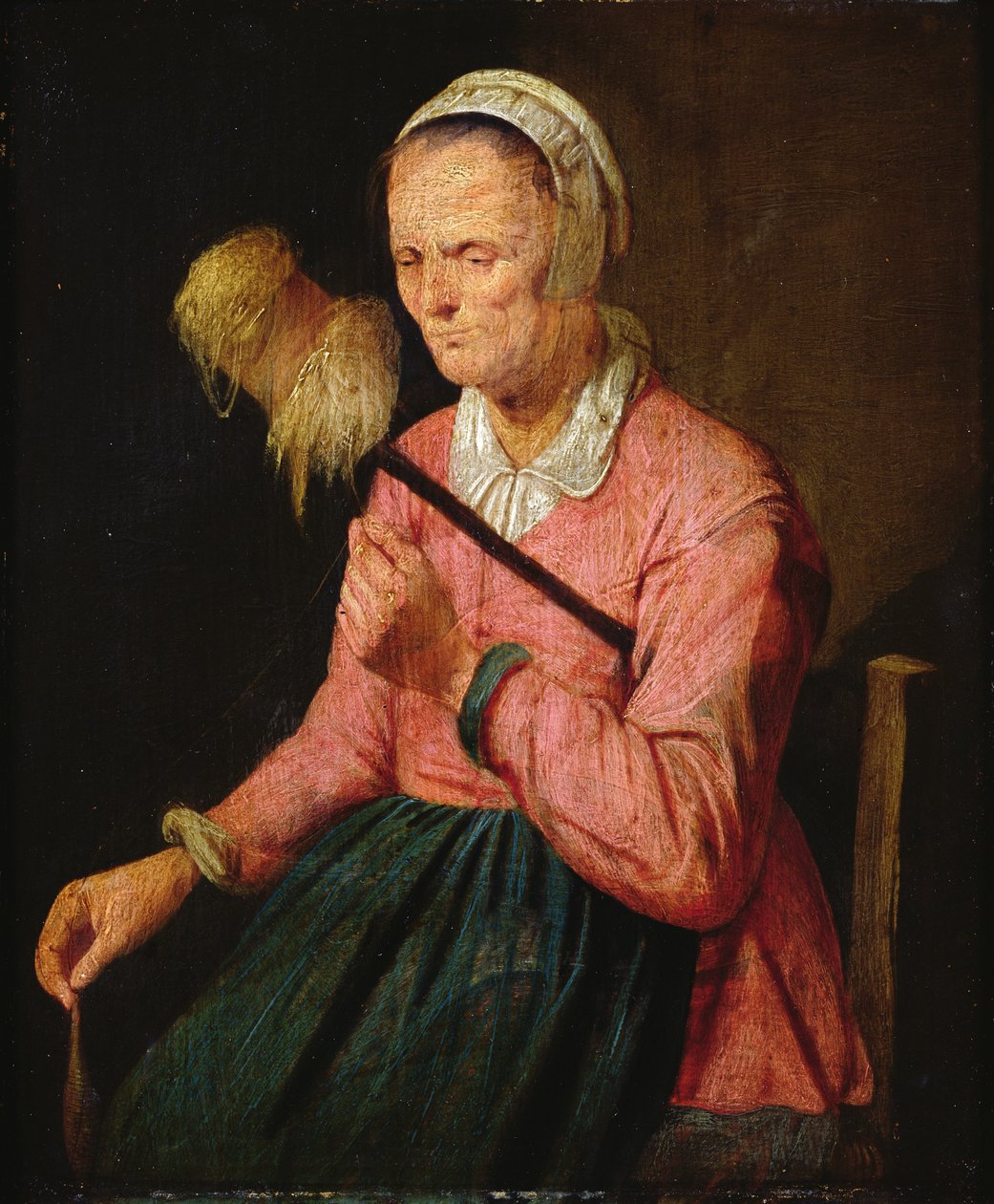 Femme avec un fuseau - David III Ryckaert