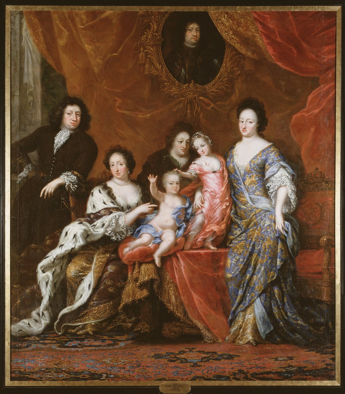 Edwige-Éléonore (1636-1715), princesse de Holstein-Gottorp, reine de Suède, avec sa famille, 1683 - David Klöcker Ehrenstrahl