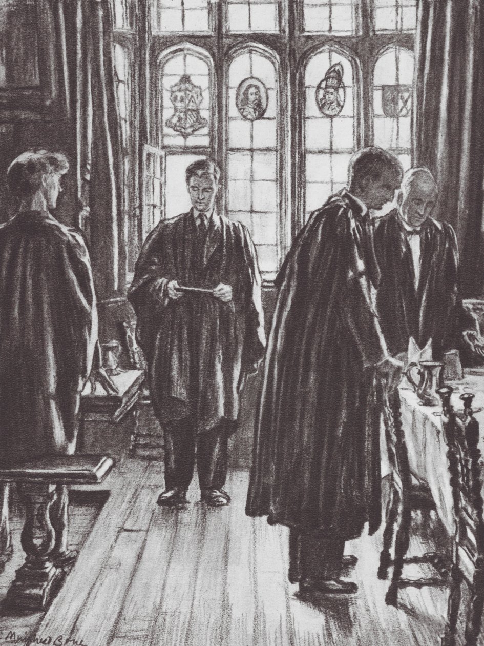 Oxford : Grace at Brasenose (litho) - David Muirhead (after) Bone