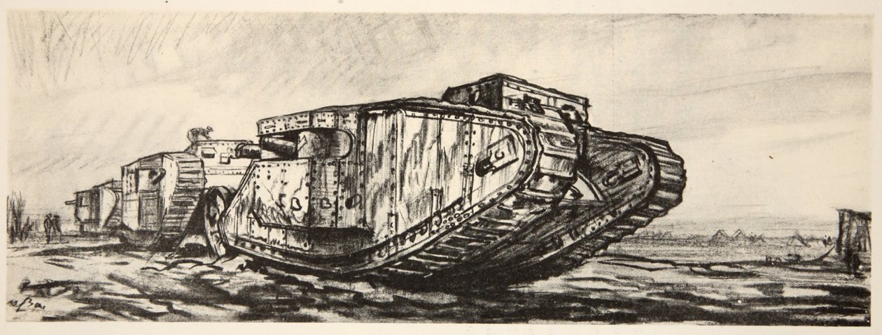 Une ligne de chars, illustration de 