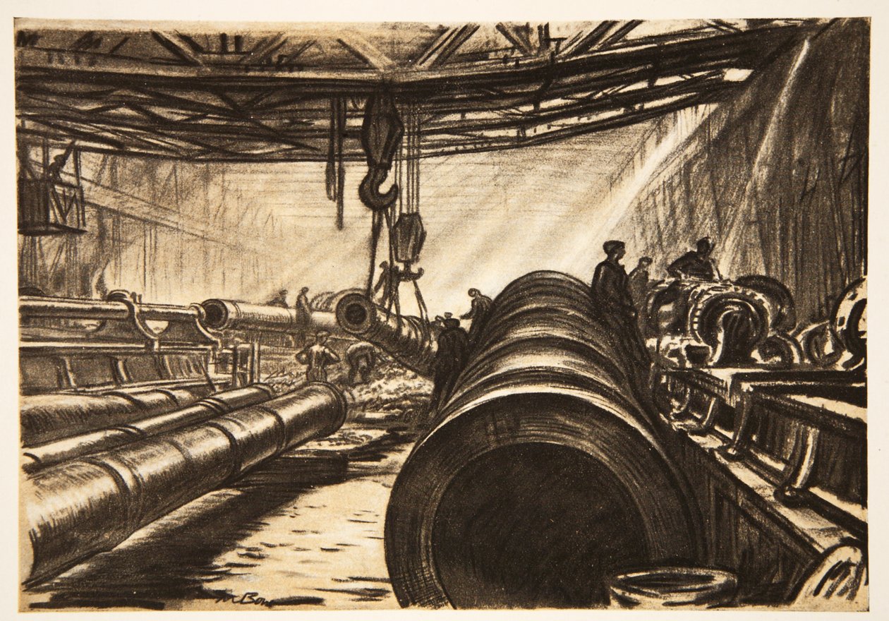 Déplacement de lourds tubes de canon, illustration de 