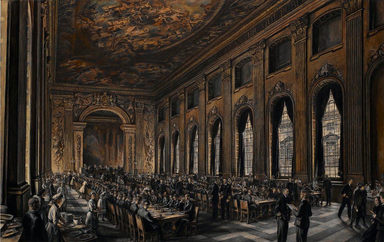 Officiers dînant dans la salle peinte (à l