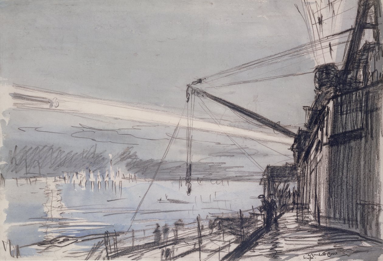 Projecteur à Scapa Flow - David Muirhead Bone