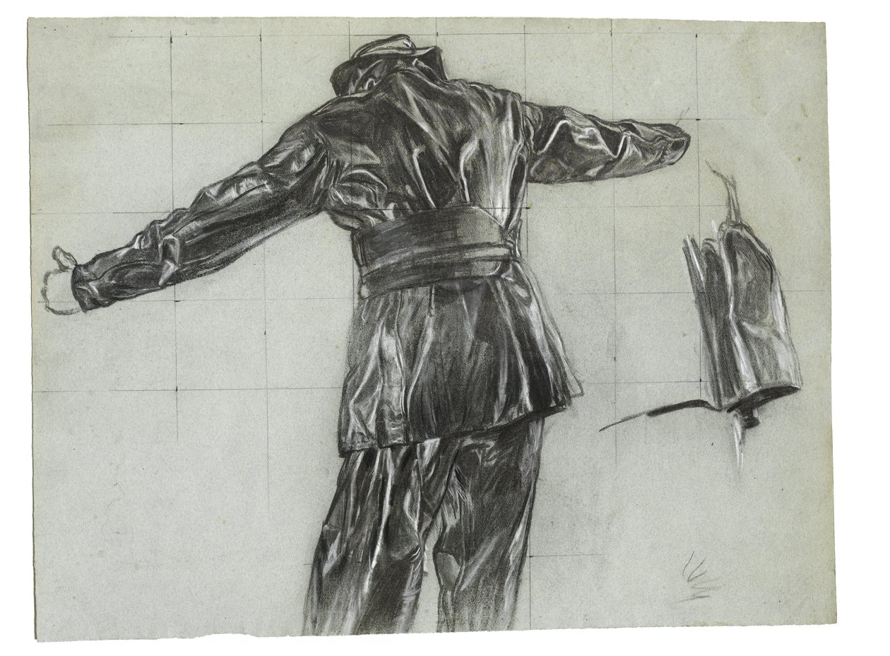 Étude pour Winter Mine-Laying off Iceland, vers 1942, cat 9 - David Muirhead Bone