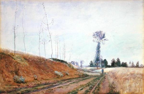 Pâturage en bord de route en Picardie, c.1887 - David Murray