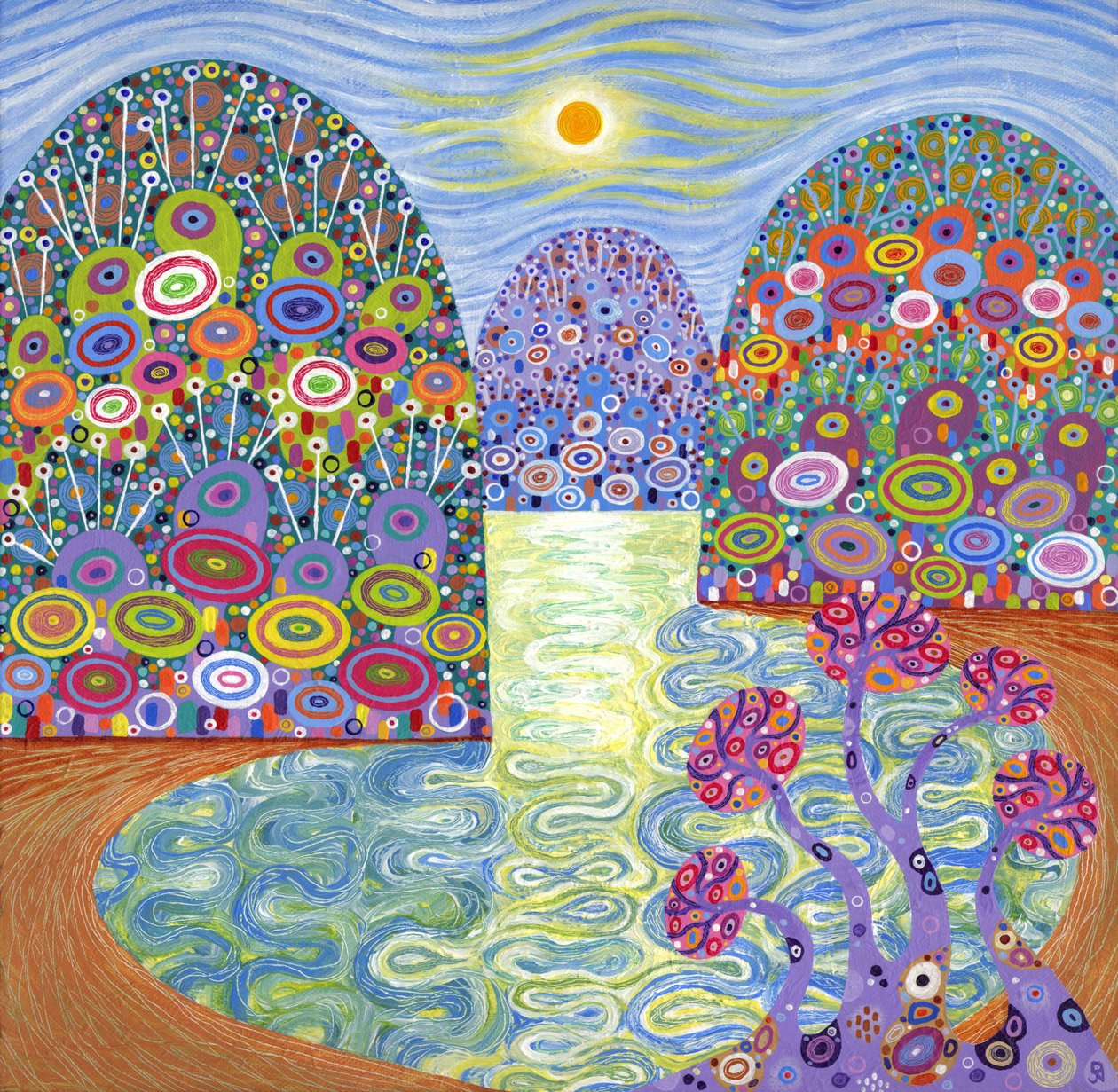 Secret Lagoon, 2016 (acrylique sur toile) - David Newton