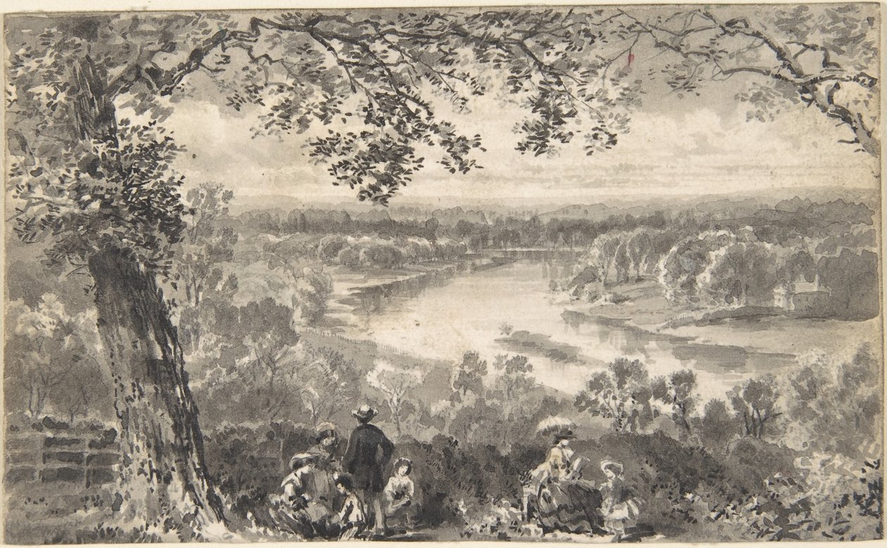 Vue de la Tamise avec figures au premier plan - David Octavius Hill