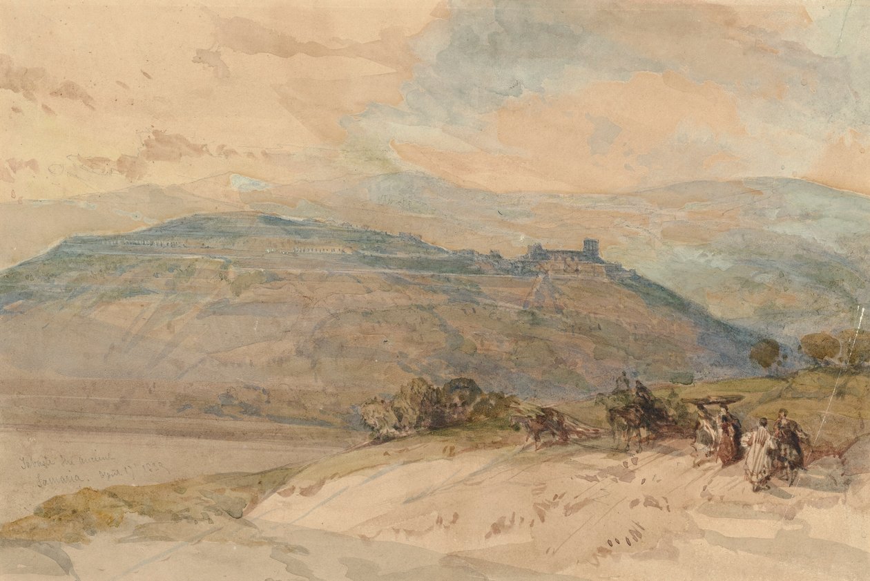 Vue lointaine de Sebaste, ancienne Samarie - David Roberts