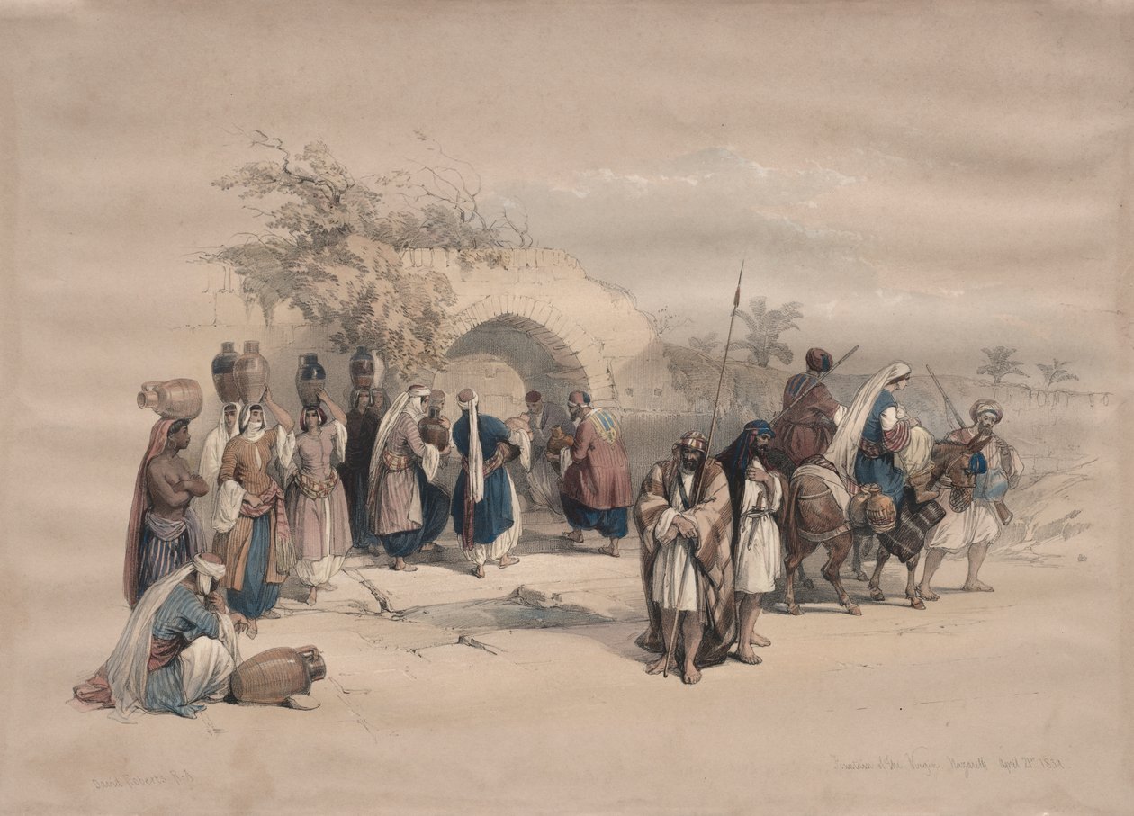 Fontaine de la Vierge, Nazareth - David Roberts