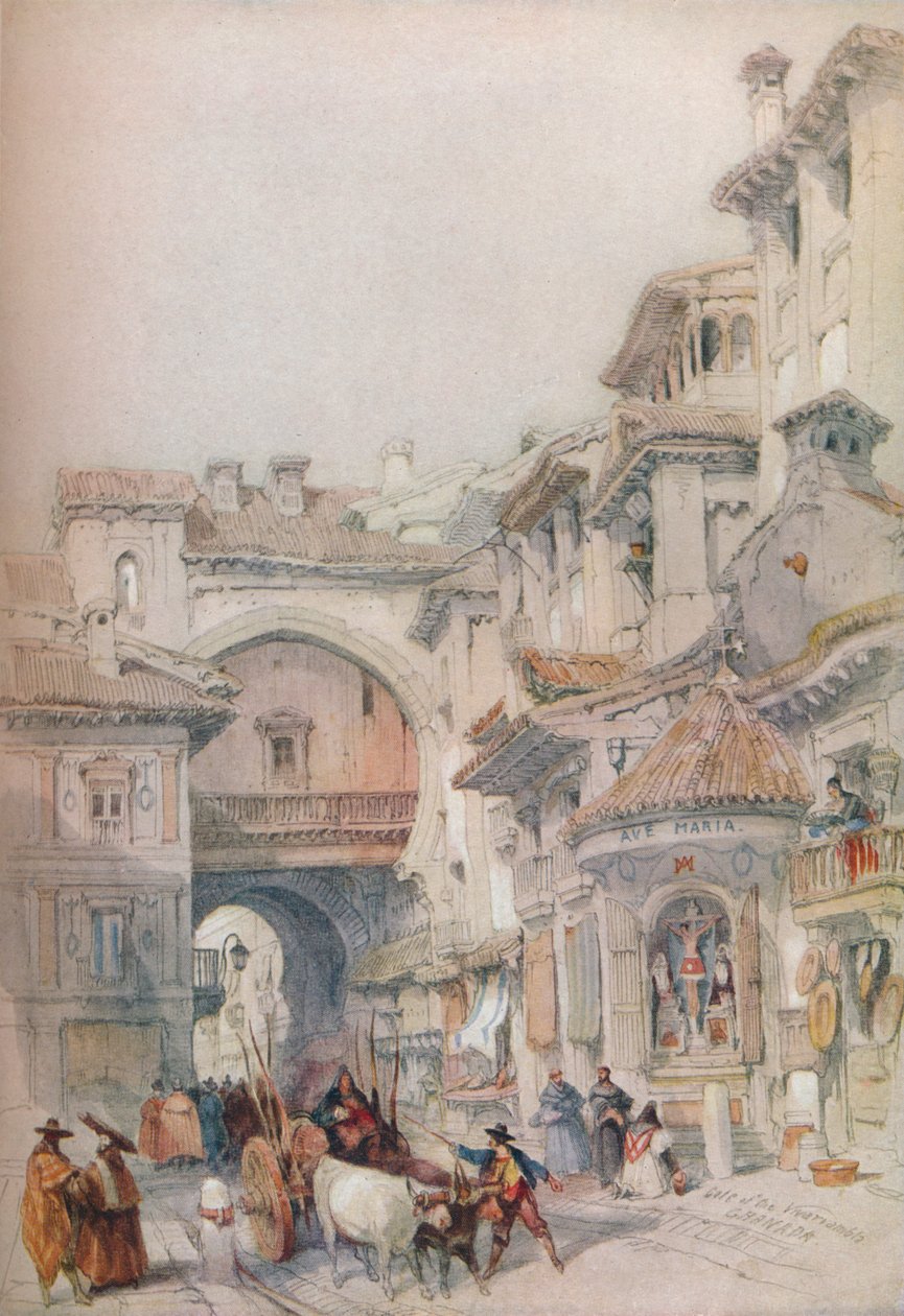 Porte de la Vivarrambla, Grenade, années 1830, 1930 - David Roberts