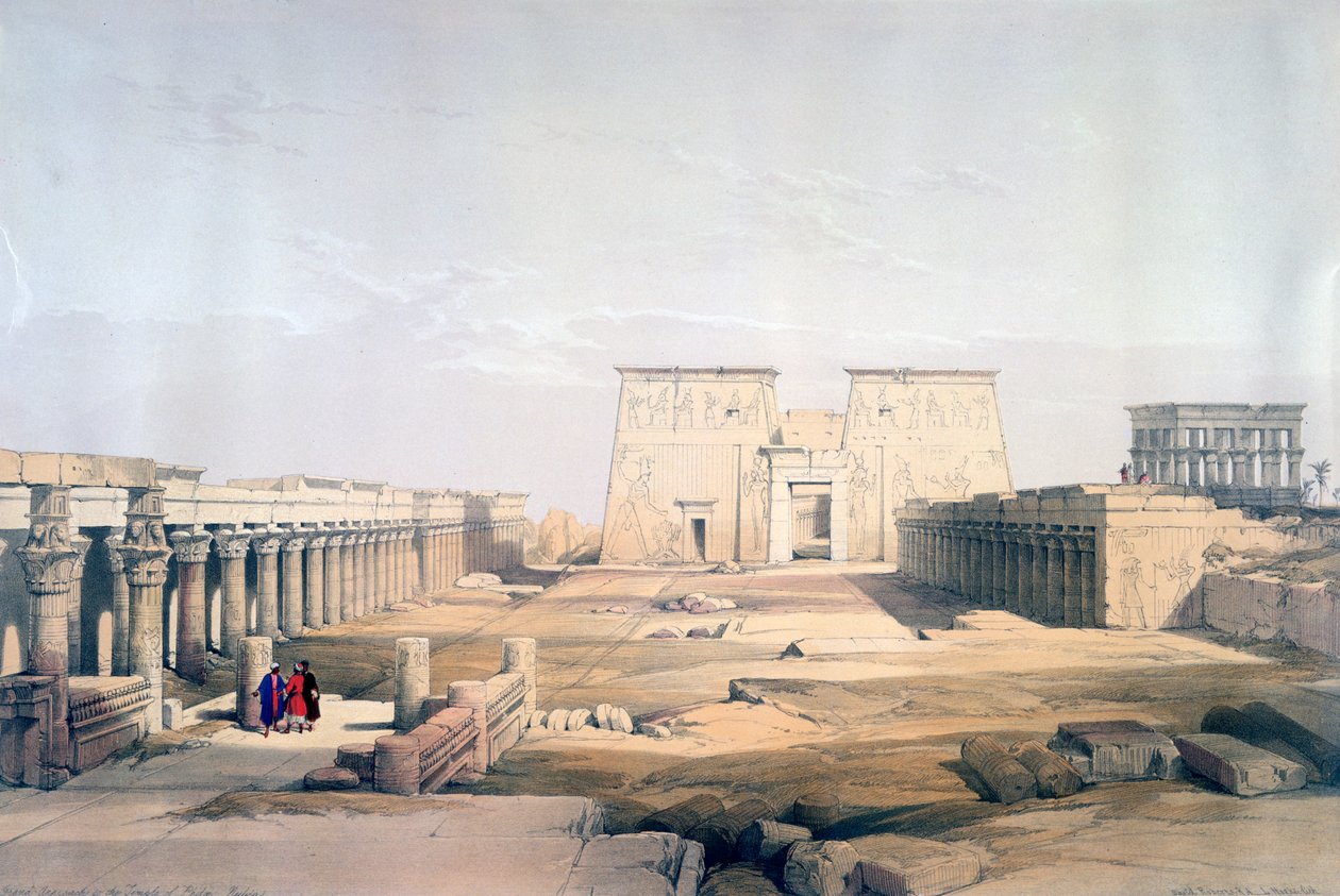 Grande approche du temple de Philae, Nubie, 19ème siècle - David Roberts
