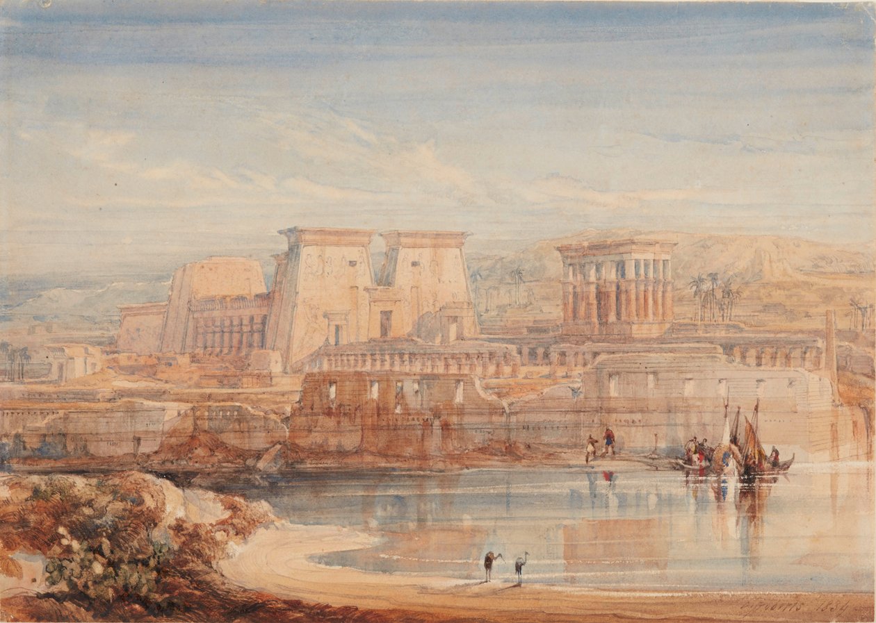 Philae : vue des temples depuis le sud - David Roberts