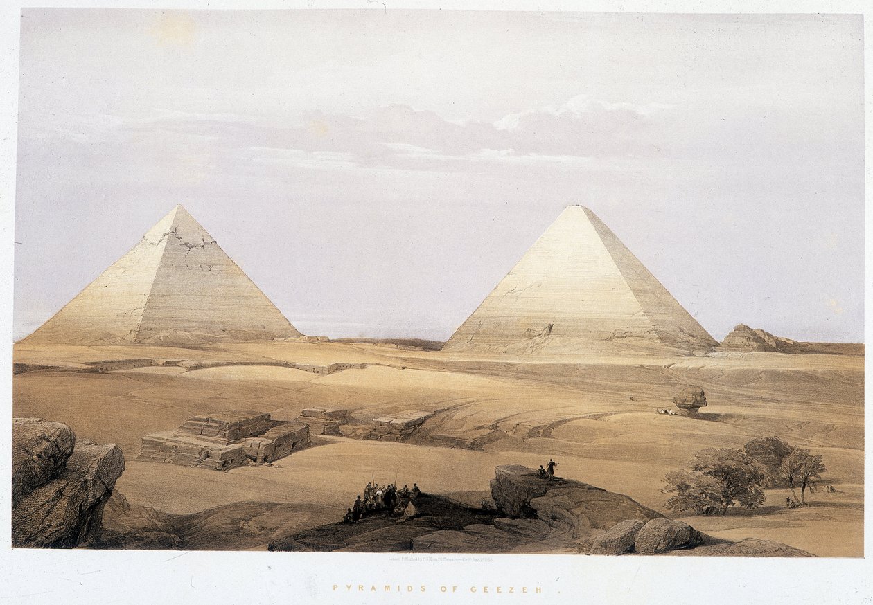 Pyramides de Gizeh - dans « La Terre Sainte », Londres 1849 - David Roberts