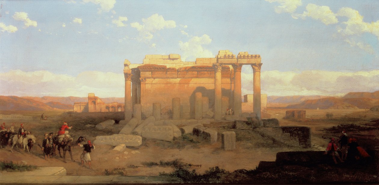 Les ruines du petit temple à Baalbeck - David Roberts