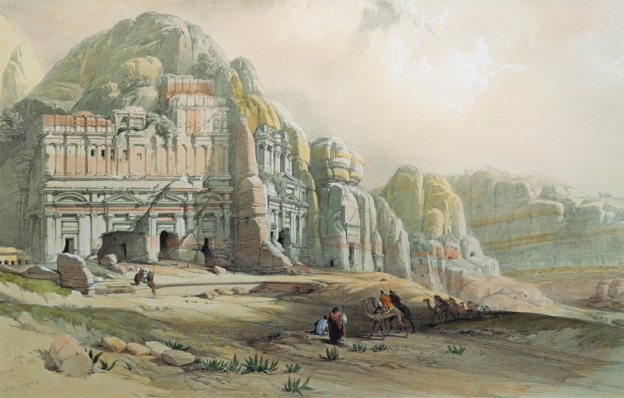 Vue des ruines de Petra, Jordanie - David Roberts