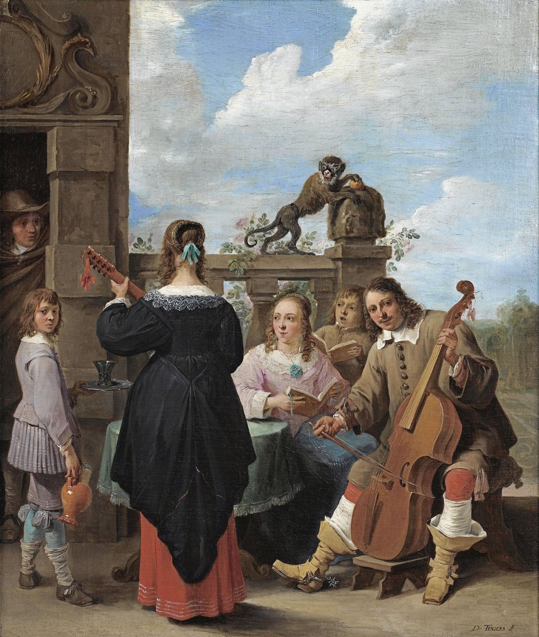Un concert familial sur une terrasse - David Teniers the Younger