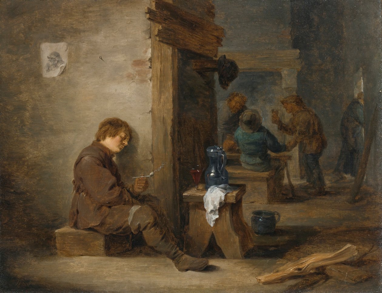 Paysans fumant et buvant - David Teniers the Younger