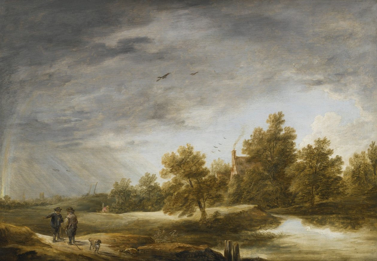 Paysage de rivière avec arc-en-ciel - David Teniers the Younger