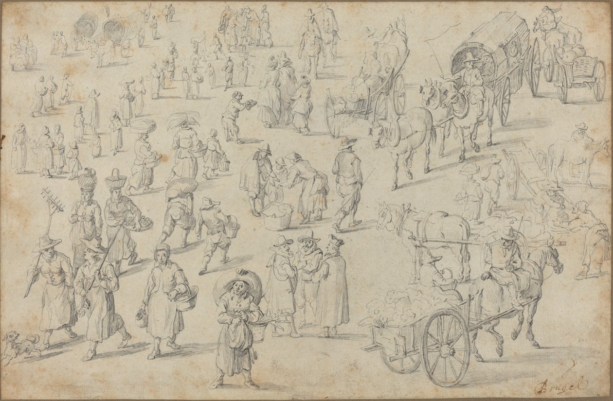 Études de figures de marché - David Teniers the Younger