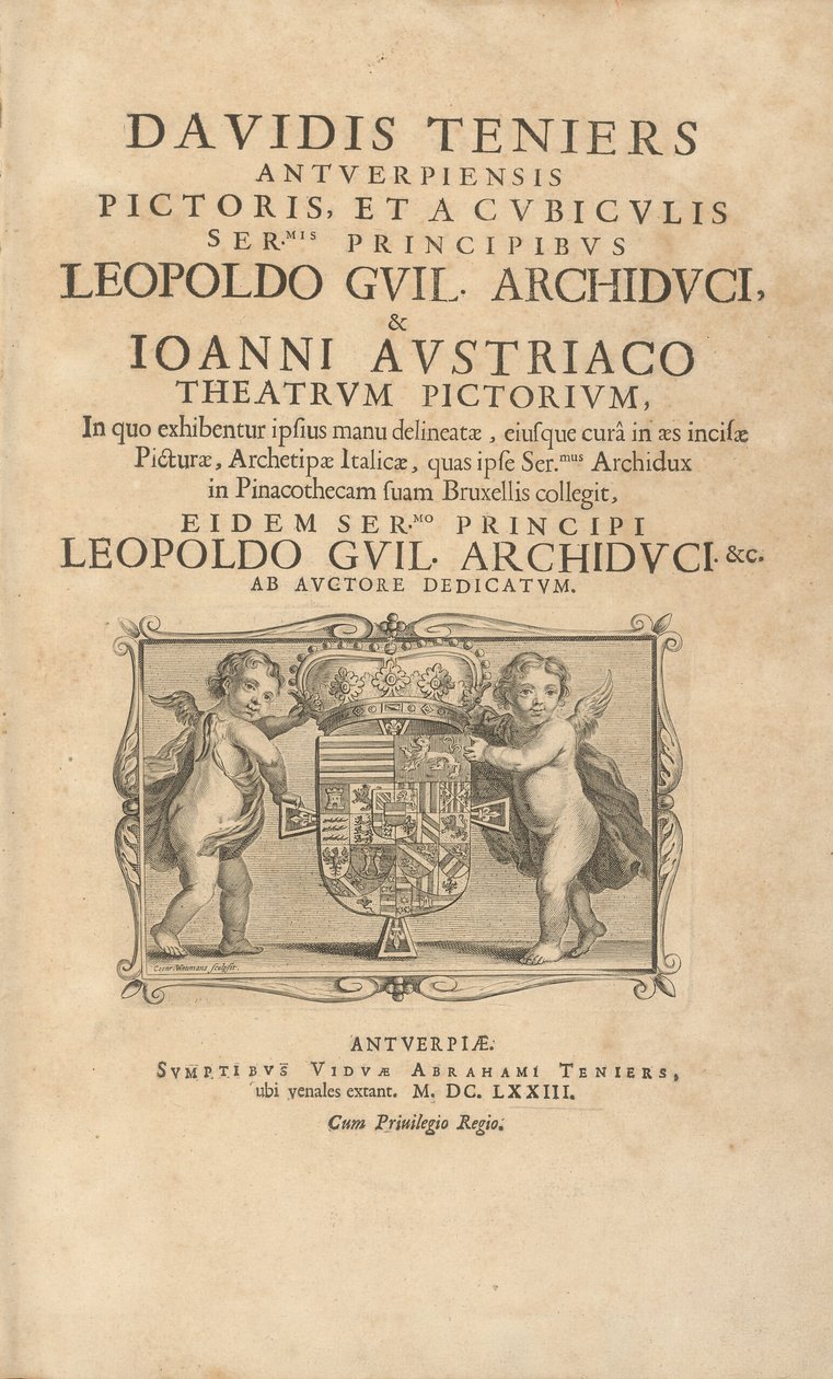 Page de titre Theatrum Pictorium - David Teniers the Younger
