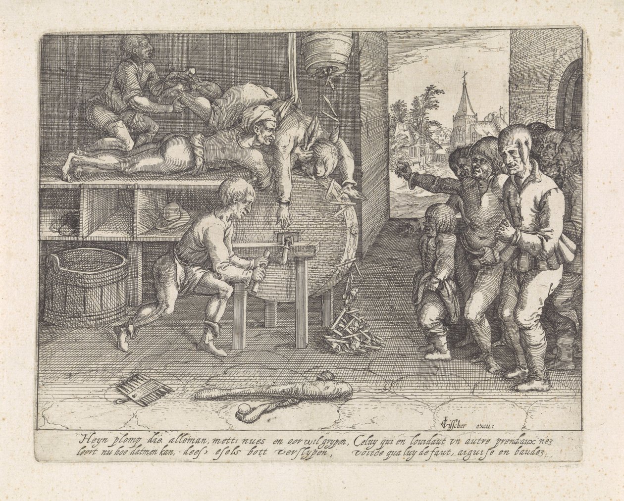 Le trompeur puni en aiguisant le nez et les oreilles - David Vinckboons (I) (possibly)